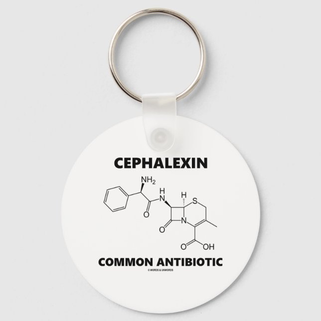 Cephalexin Common Antibiotic (Chemical Molecule) Schlüsselanhänger (Vorderseite)