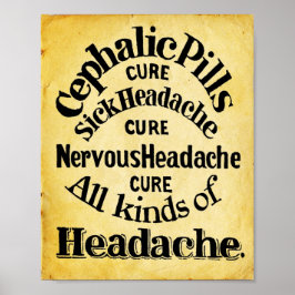 Cephalic Kopfschmerzen Pillen Print 1861 Poster