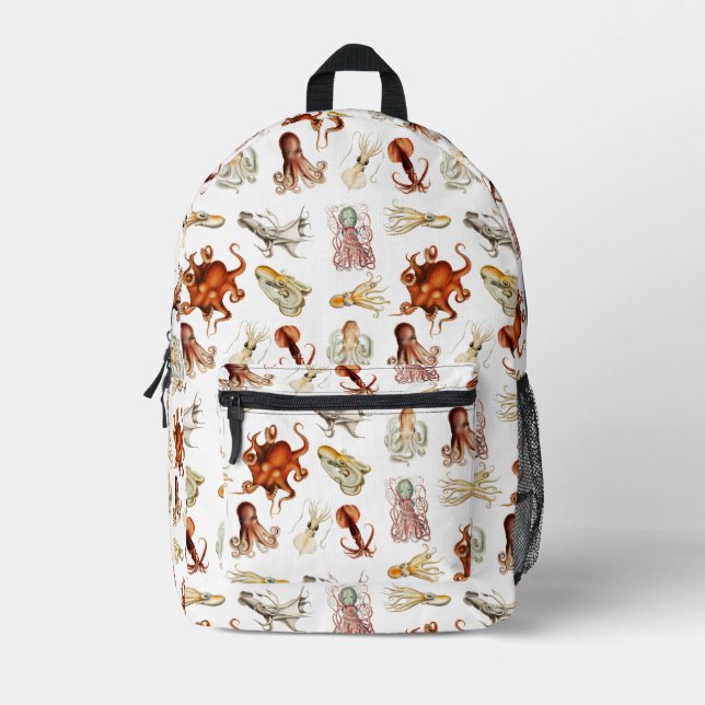 Cephalopod-Meerestiere Bedruckter Rucksack (Vorderseite)