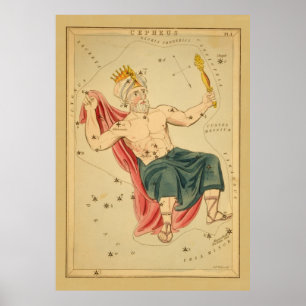 Cepheus the King - Vintage Sternenkarte Poster