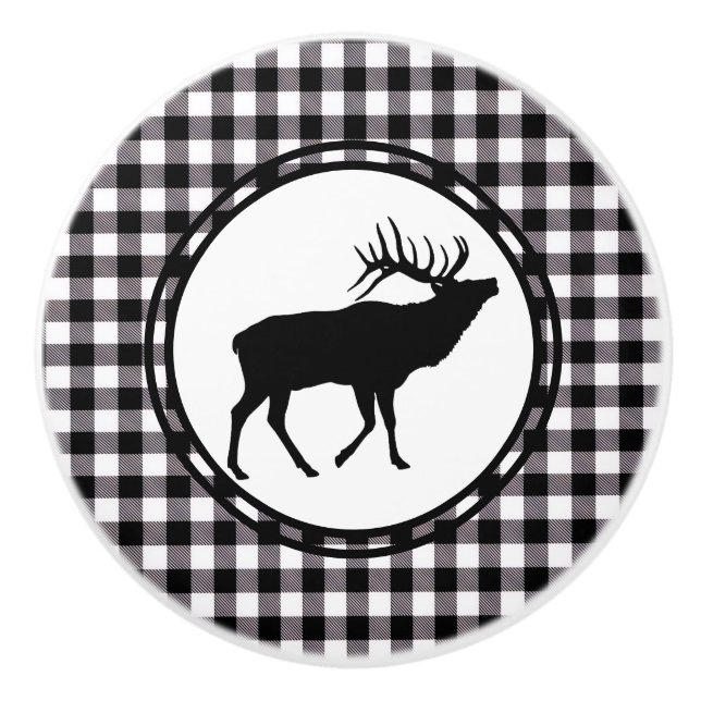 Ceramic Black Plaid Keramikknauf (Vorderseite)