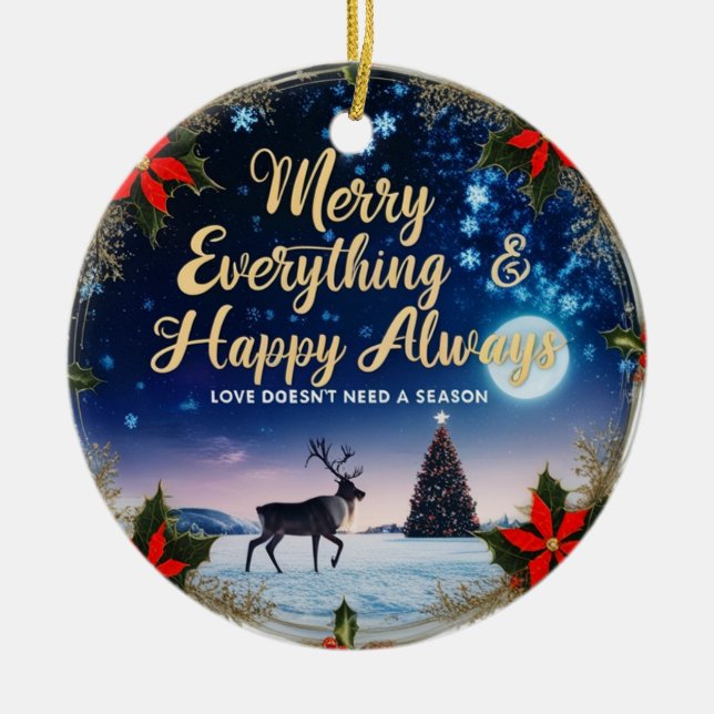 Ceramic Circle Ornament – Starry Night Holiday  (Vorne)