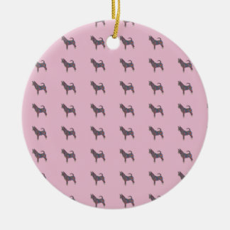 Ceramic Circle Ornament with chihuahua pattern
