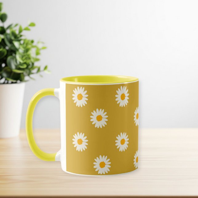 Ceramic mug, Daisy coffee mug, tea cup Tasse (Von Creator hochgeladen)