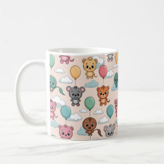 Ceramic mug with a cute pattern of cartoon animals kaffeetasse