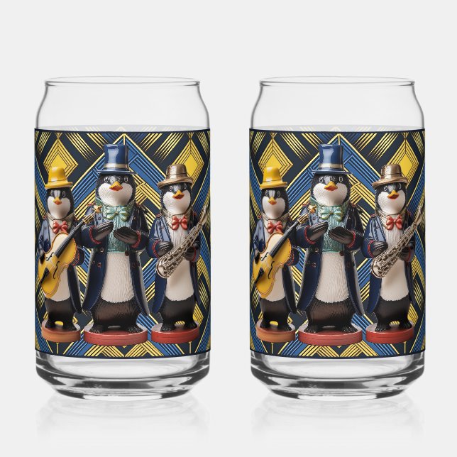 Ceramic Penguin Band Soda Glass Dosenglas (Vorderseite)