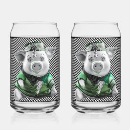 Ceramic Piggy Glass Dosenglas