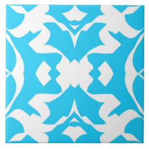 Ceramic Tile, An elegant teal and white design Ce Fliese