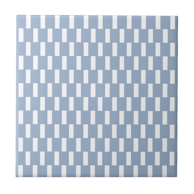 Ceramic Tile  Blue Stripe Square Fliese (Vorderseite)