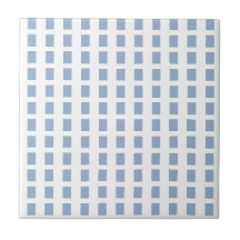 Ceramic Tile  Blue & White Stripe Square