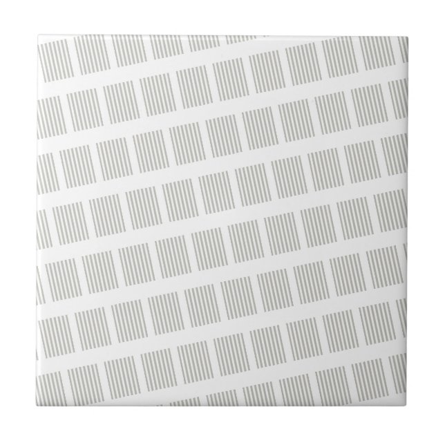 Ceramic Tile Grey & White Stripe Fliese (Vorderseite)