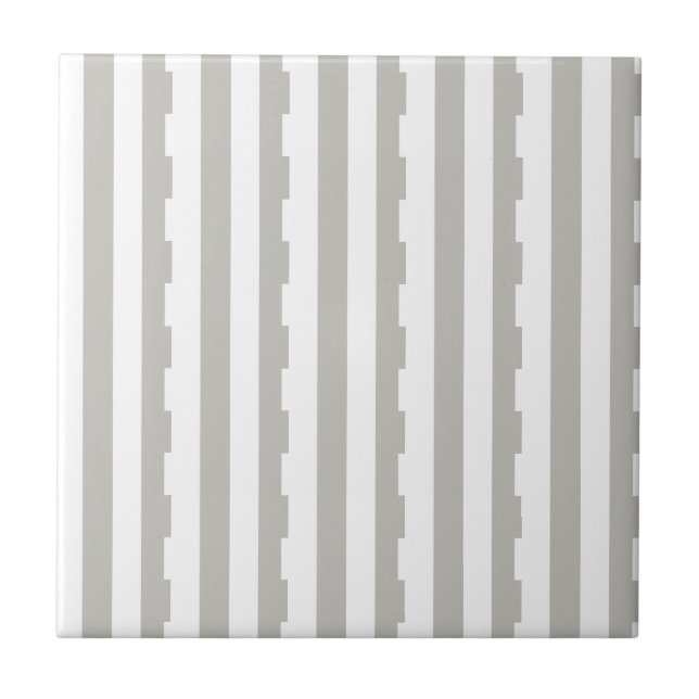 Ceramic Tile Grey & White Stripe  Fliese (Vorderseite)