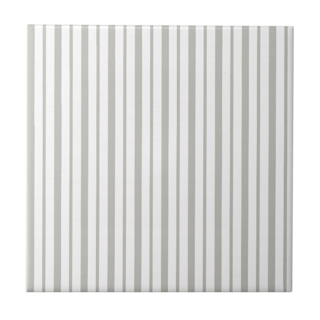 Ceramic Tile Grey & White Stripe Square Fliese (Vorderseite)