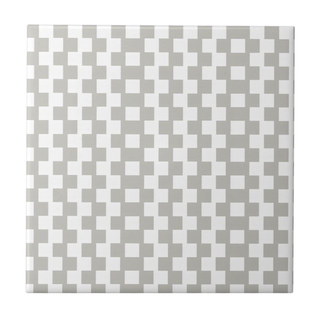 Ceramic Tile Grey & White Stripe Square Fliese (Vorderseite)
