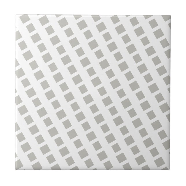 Ceramic Tile Grey & White Stripe Square Fliese (Vorderseite)