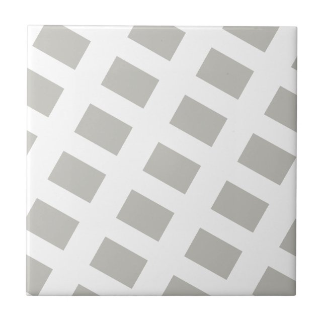 Ceramic Tile Grey & White Stripe Square Fliese (Vorderseite)