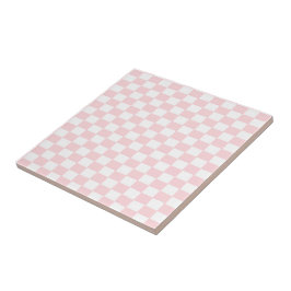 Ceramic Tile Pink & White Square Fliese