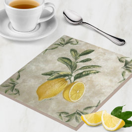 Ceramic Tile with Vintage Lemons Fliese