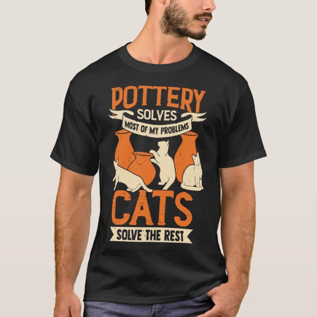 Ceramicist Pottery Maker Cat Lover Gift family T-Shirt (Vorderseite)
