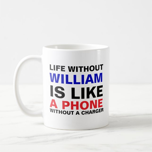 CeramicMug Geschenk für Männer (Name & Monogramm)  Kaffeetasse (Links)