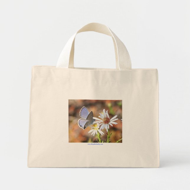 Ceraunus Blue Butterfly Blue Strip Tote Beutel Mini Stoffbeutel (Vorne)