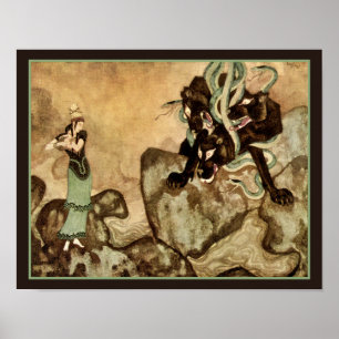 Cerberus 1914 Orientalism Print by Edmund Dulac Poster