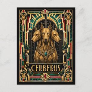 Cerberus, Art Deco Mythisch Postkarte