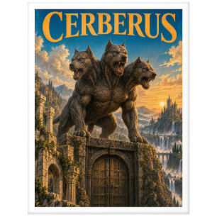 Cerberus, Gothic Fantasy Monster Postkarte