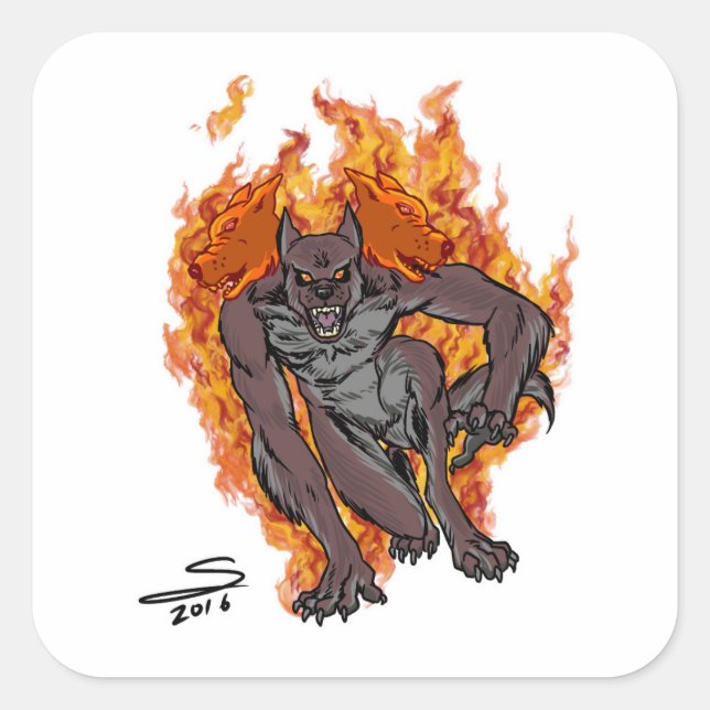 Cerberus Square Stickers (Vorderseite)