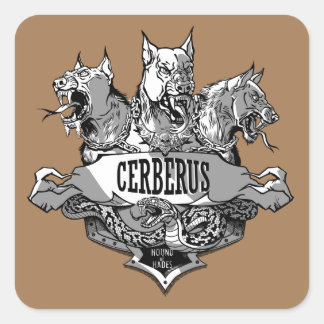 Cerberus und Snake Quadratischer Aufkleber