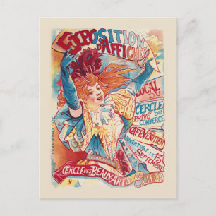 Cercle des Beaux-Arts de Liège Vintage Poster 1895 Postkarte