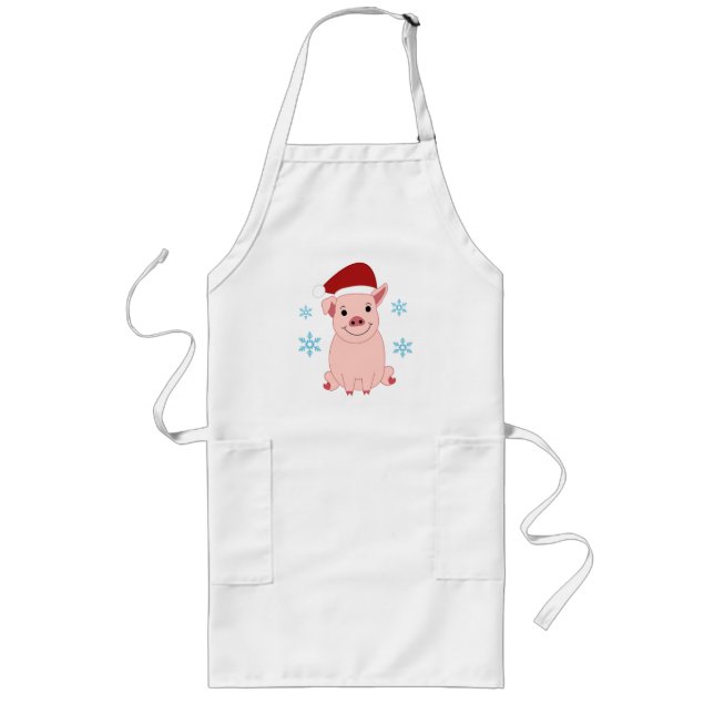 Cerdito navideño sonriente lange schürze (Vorne)