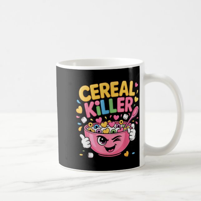 Cereal Killer Cartoon Bowl Funny Breakfast  Kaffeetasse (Rechts)