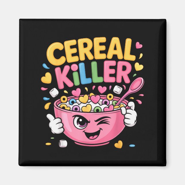 Cereal Killer Cartoon-Schale Lustiger Frühstück  Magnet (Vorne)