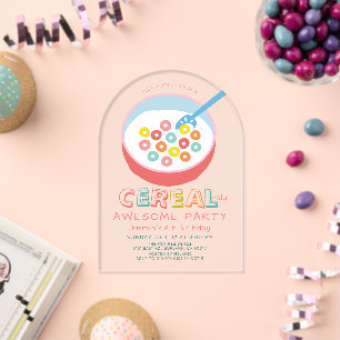 Cereal-sly Awesome Pink Cereal Mädchen Geburtstag Acryleinladungen