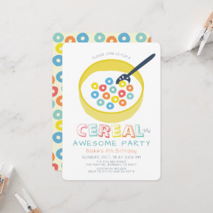 Cereal-sly Awsome Gelbe Frühstücksflocken Kinderge Einladung