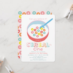 Cereal-sly One Pink Cereal Mädchen 1. Geburtstag Einladung
