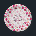 Cerealienfarben Personalisierte Papiere Teller<br><div class="desc">Die Farben hellrosa,  cerise pink,  fuchsienrosa bis marsala pink in diesem floralen Aquarell-Design. Wählen Sie 7" ODER 9" Teller aus Blumenpapier. PASSENDE Artikel in unserer Sammlung.</div>