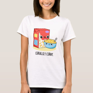 Cerealsly Corny Funny Milk Cereal Puff T-Shirt