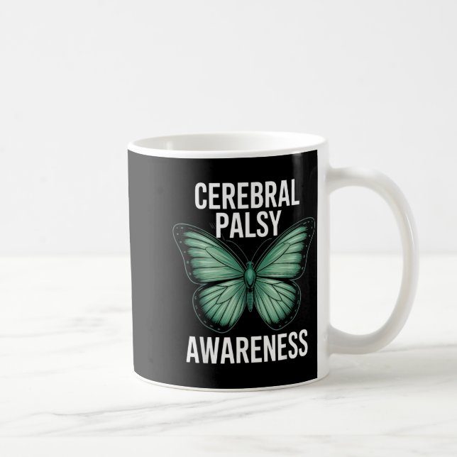 Cerebral Palsy Awareness Butterfly Suprters And Ad Kaffeetasse (Rechts)