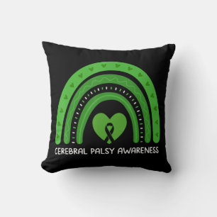 Cerebral Palsy Awareness Month Retro Rainbow Brain Kissen