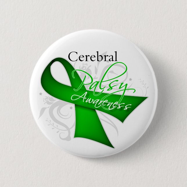 Cerebral Palsy Awareness Ribbon Button (Vorderseite)