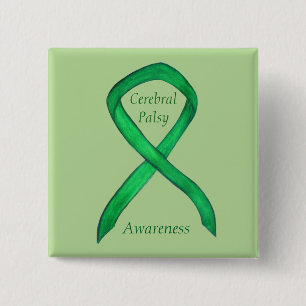 Cerebral Palsy Awareness Ribbon Custom Art Button