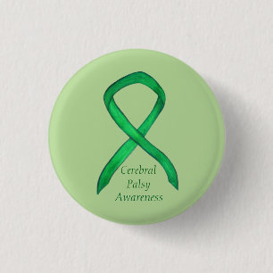 Cerebral Palsy Awareness Ribbon Custom Art Button