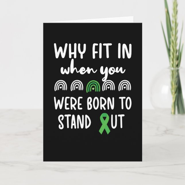 Cerebral Palsy Bewusstsein CP Warrior Green Ribbon Karte (Vorderseite)