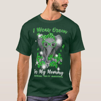 Cerebral Palsy Elephant I Wear Green CP Mommy T-Shirt