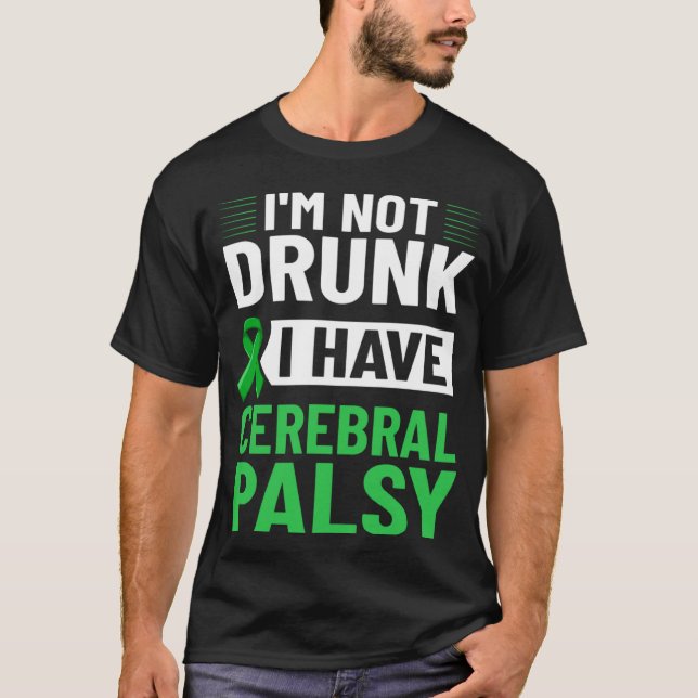 Cerebral Palsy Green Ribbon Brain Damage Awareness T-Shirt (Vorderseite)