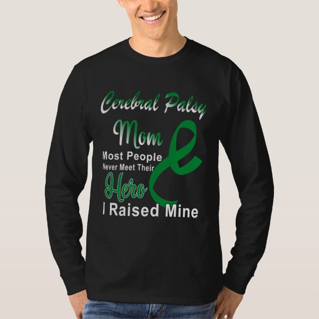Cerebral Palsy Warrior Mom Green Ribbon Support Mo T-Shirt (Vorderseite)