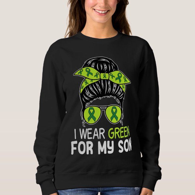 Cerebral Palsy Wear Green for Son Messy Bun CP for Sweatshirt (Vorderseite)