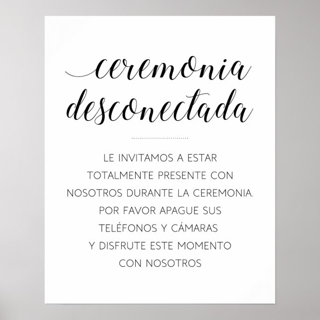 Ceremonia Desconectada Poster (Vorne)